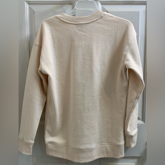 Banana Republic Soft Fleece Oversized Sweatshirt, color light ecru, size xxs - Picture 3 of 4